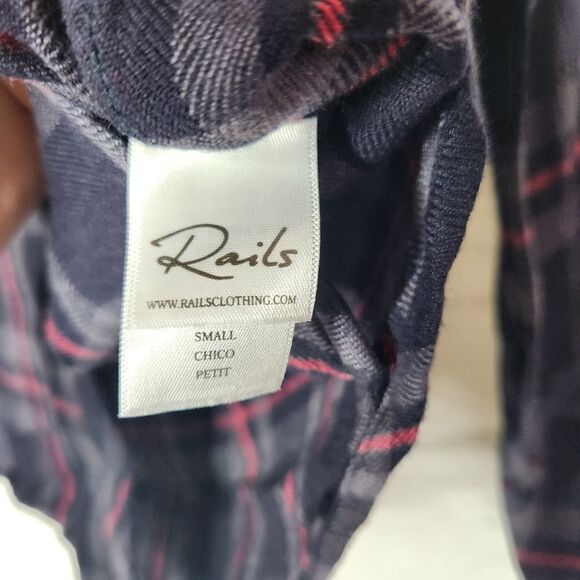 Rails hunter coal gray rose plaid button up Small - Picture 7 of 13